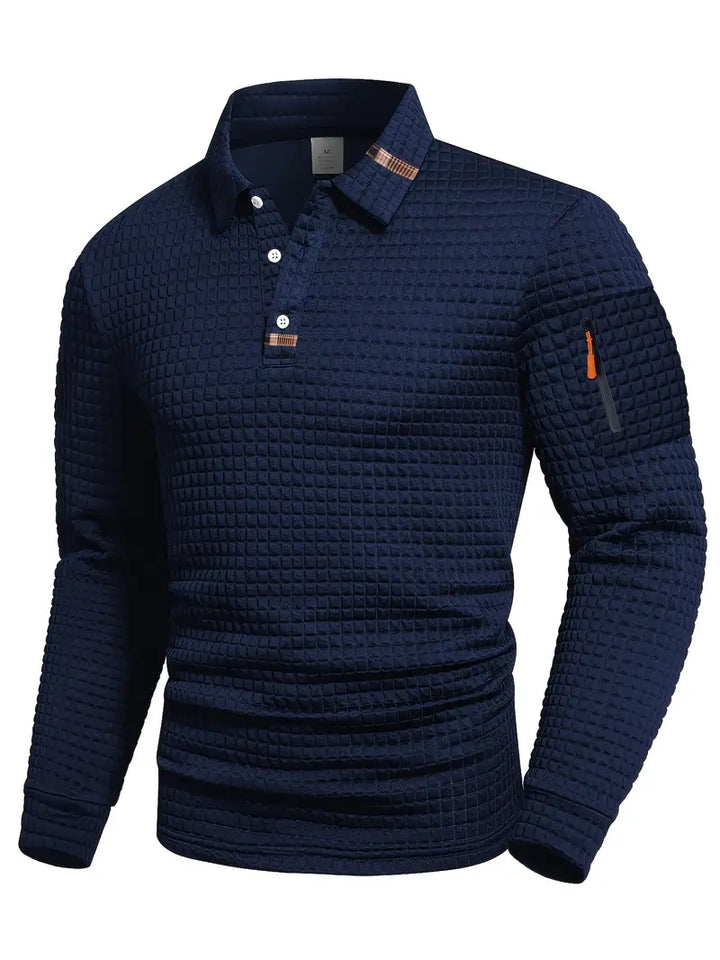 Lucas | Textured Long-Sleeve Polo Shirt
