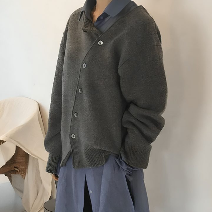 Luna | Cardigan con Bottoni Asimmetrici