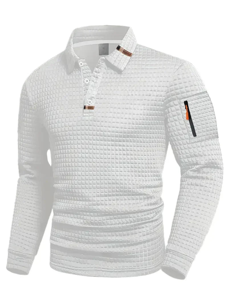 Lucas | Textured Long-Sleeve Polo Shirt