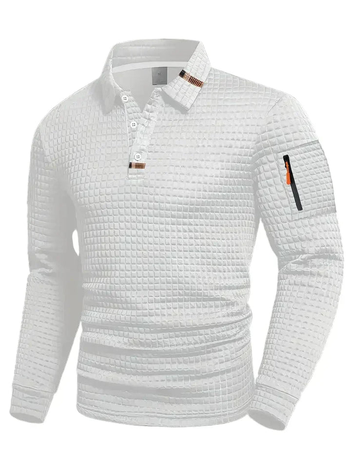 Lucas | Textured Long-Sleeve Polo Shirt