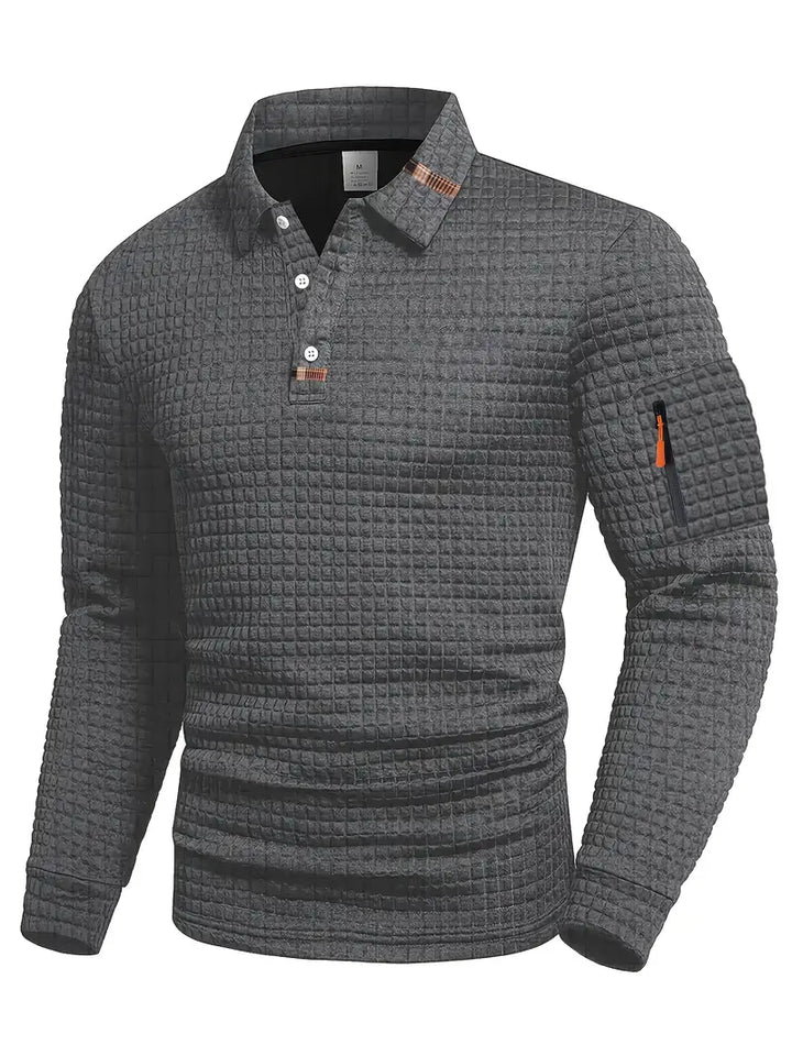 Lucas | Textured Long-Sleeve Polo Shirt