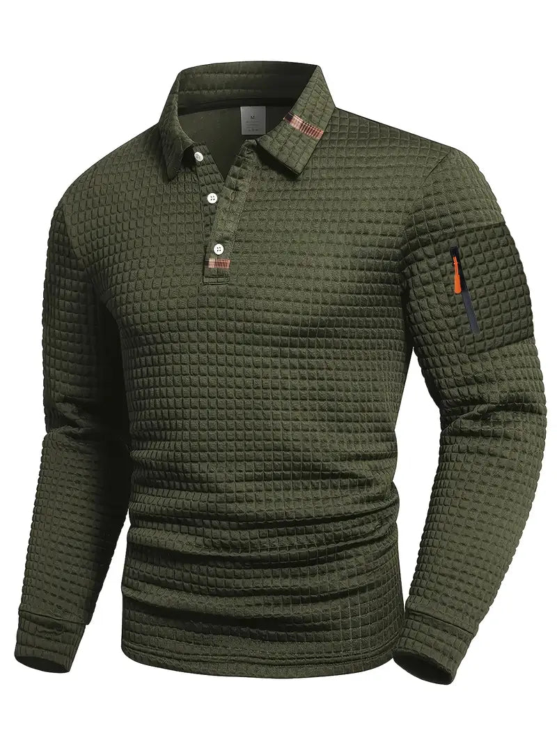 Lucas | Textured Long-Sleeve Polo Shirt