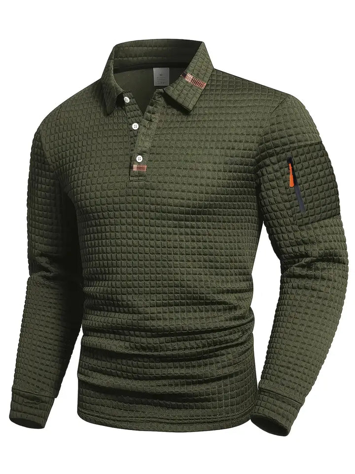 Lucas | Textured Long-Sleeve Polo Shirt