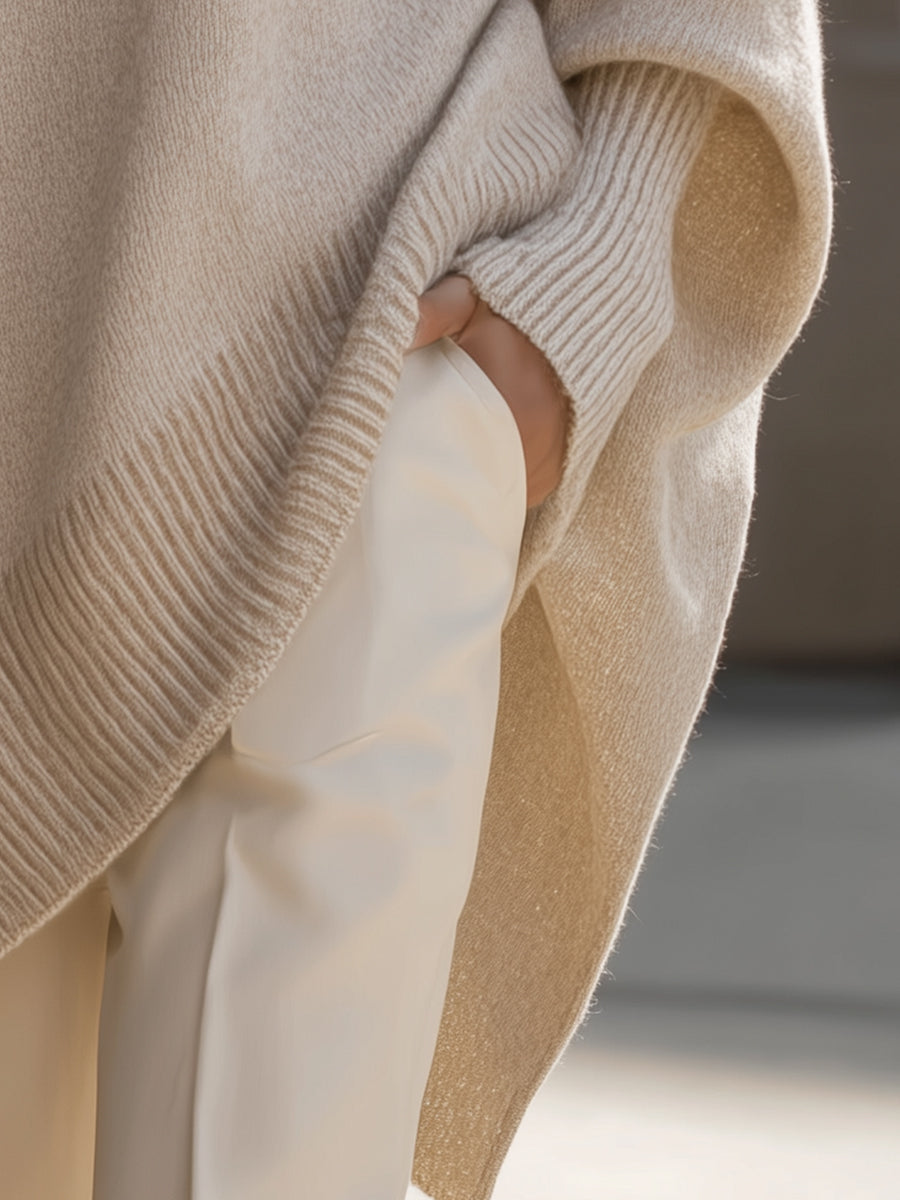 Close-up of the ribbed cuff and side slit