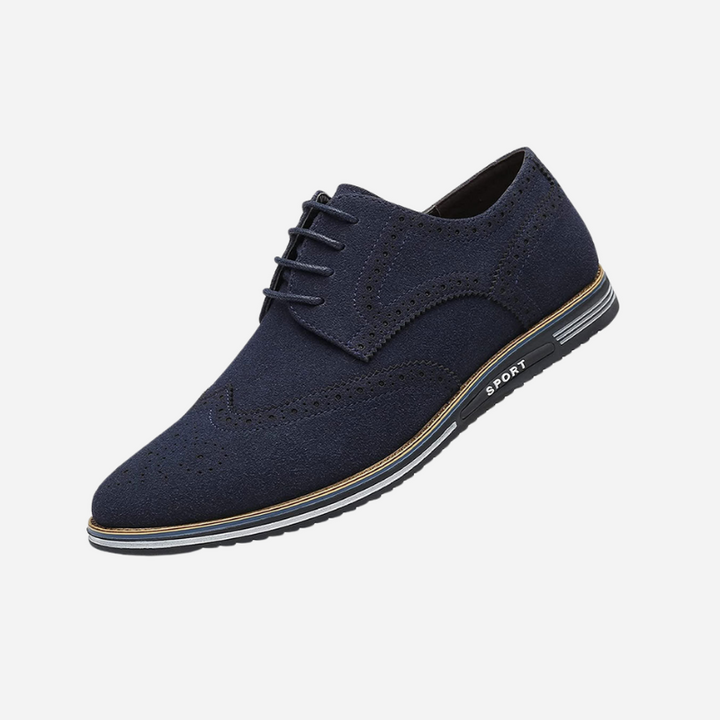 Men's brown wingtip brogue casual shoes
