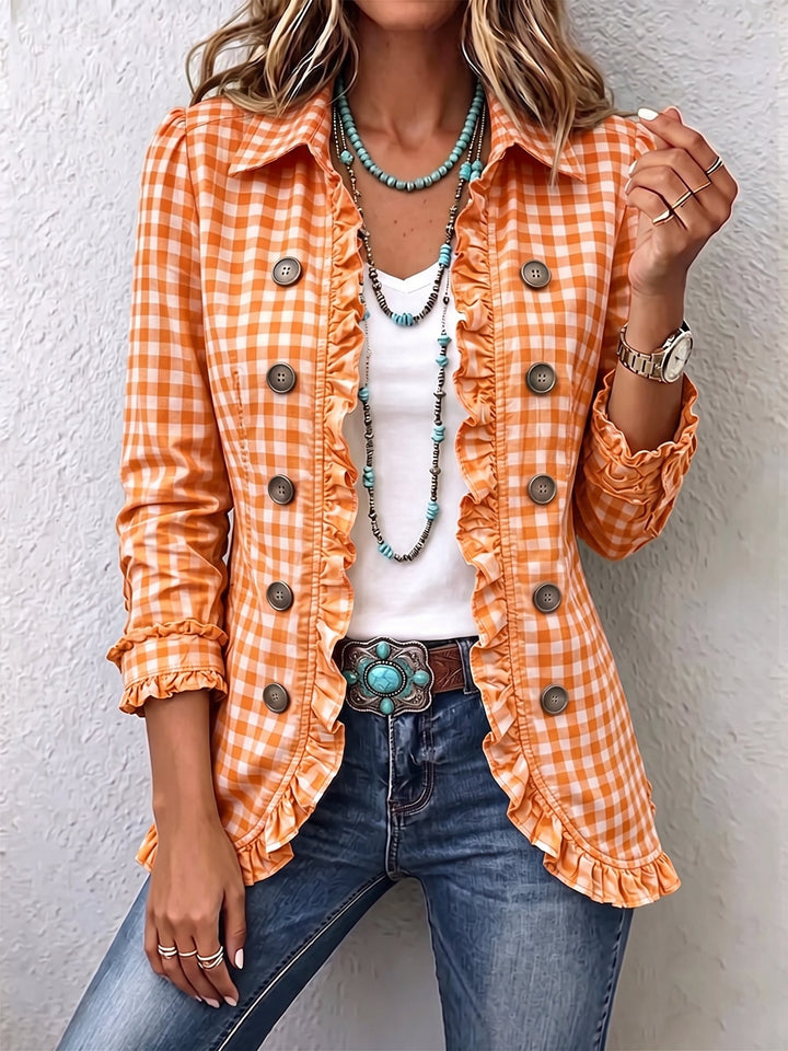Encarna | Chaqueta de Cuadros Vichy con Volantes