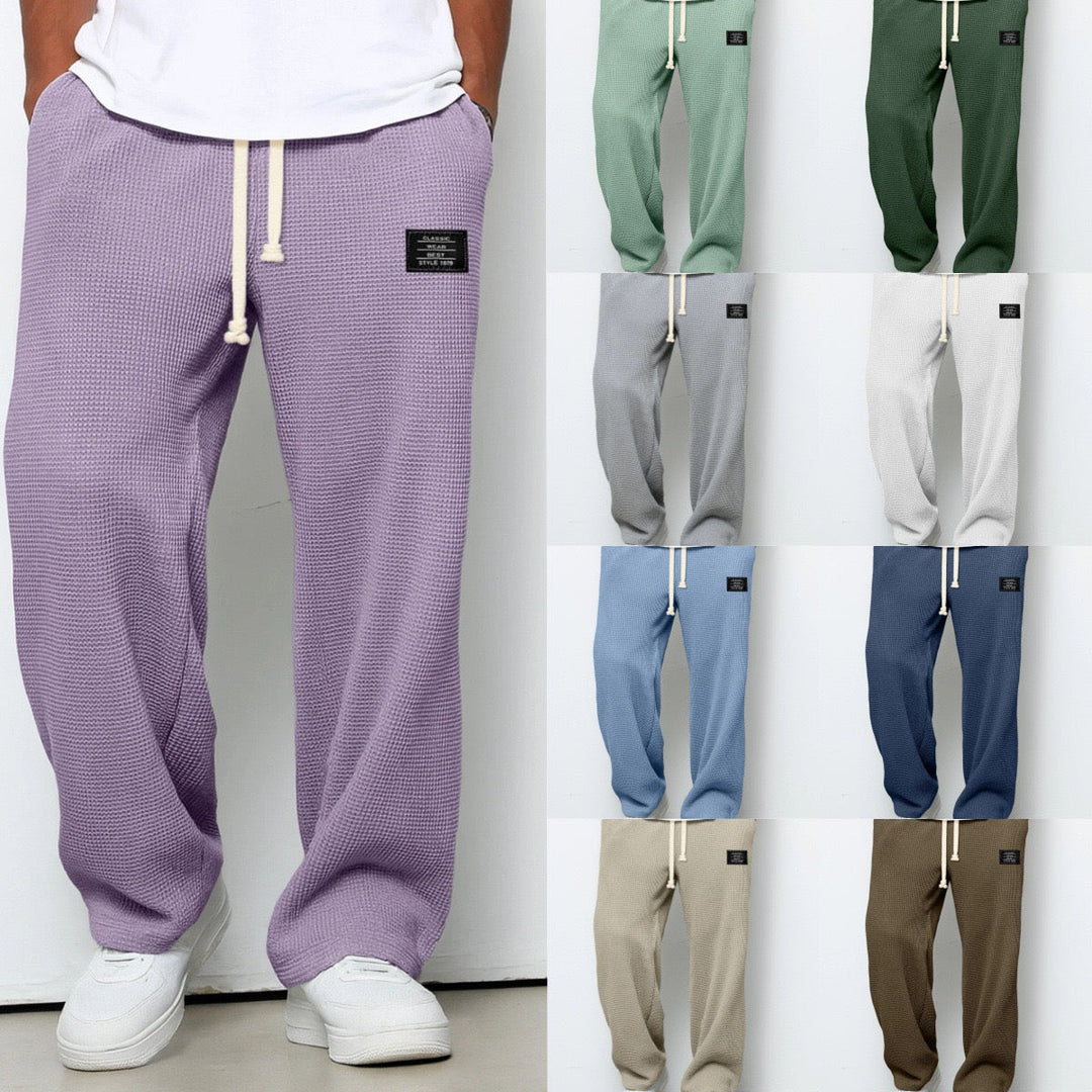 Wide-leg drawstring pants shown in all colors